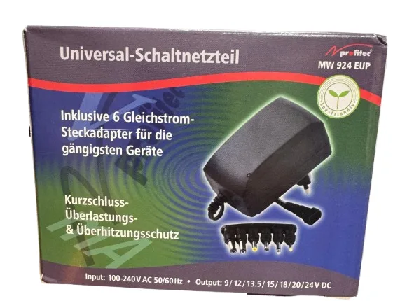 Universal-Schaltnetzteil MW 924 mit 6 Adaptern