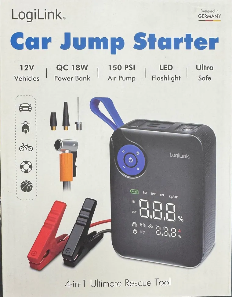 Car Jump Starter mit Powerbank und Kompressor